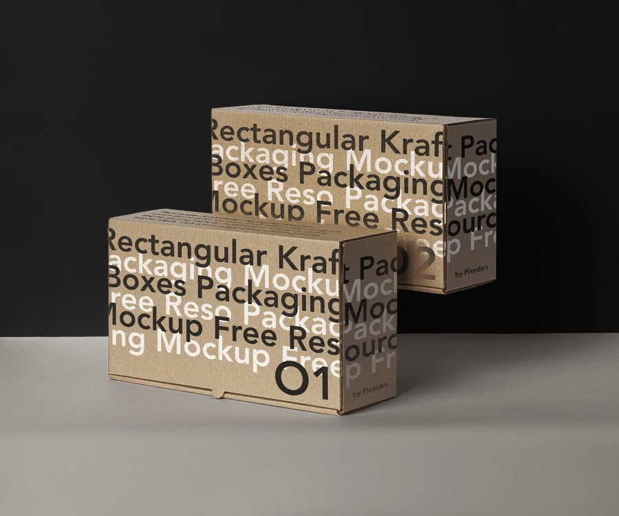 品牌多材质规格包装盒天地盒瓦楞纸盒纸箱鞋盒智能样机PSD素材【021】